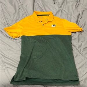 NFL Green Bay Packers Yellow and Green Polo Shirt